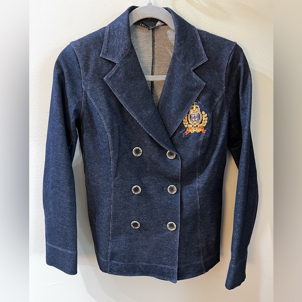 Lafayette 148 New York Blue Jean Blazer